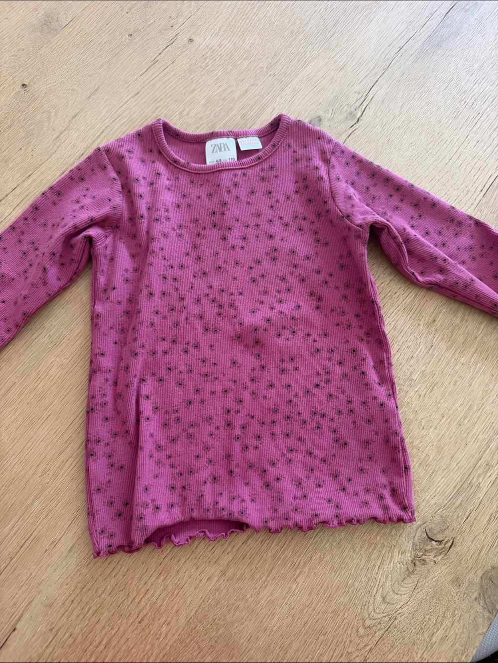 Zara Kids Magenta Star-Print Long Sleeve Top